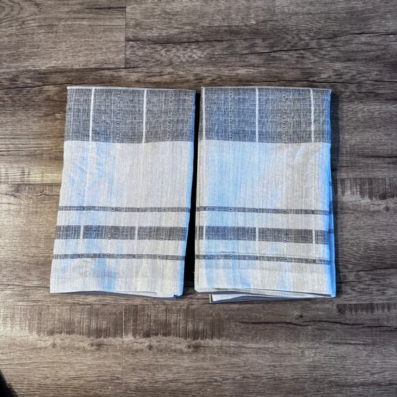 Set of 2 Madison Park Pillow Shams King Size 24" x 30" Stripe Gray Multi - Picture 7 of 7